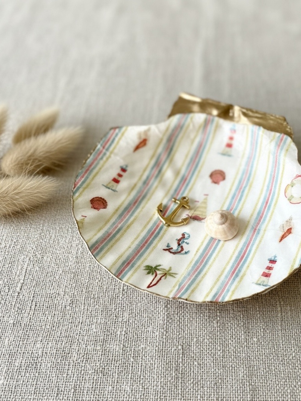 Nautical Lighthouse Seashell Trinket Dish